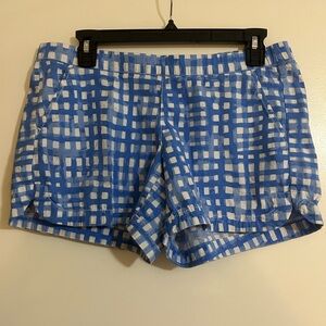 Lilly Pulitzer Blue and White Gingham ocean view Shorts in feelin’ beachy sz sm